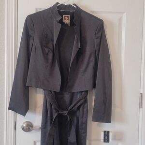 Anne Klein Charcoal Blazer with Belt